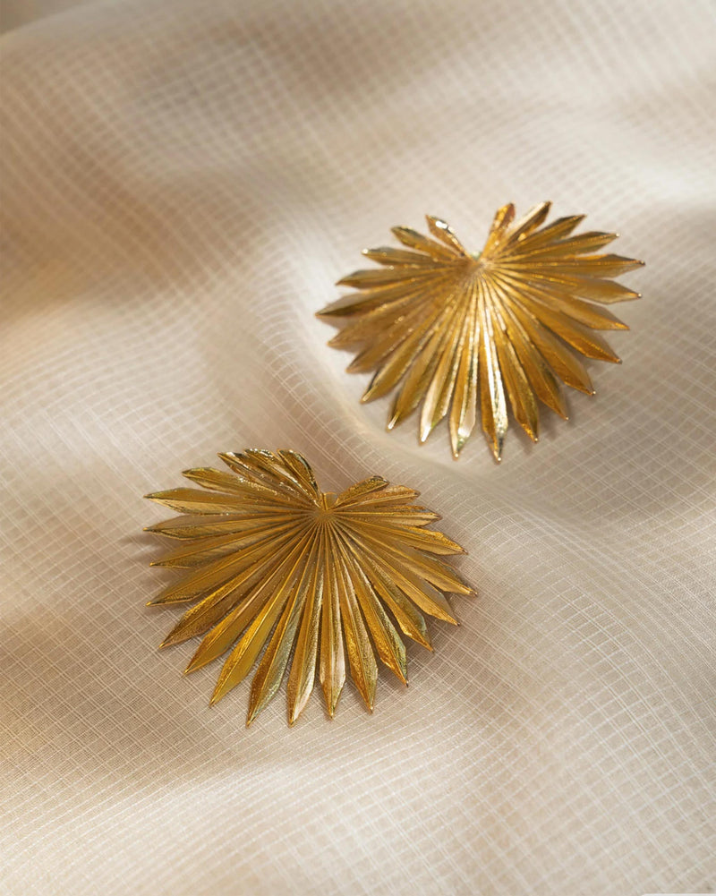 Palm Leaf Earrings - Gold