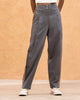 Pleated Narrow Trousers - Grey & Black