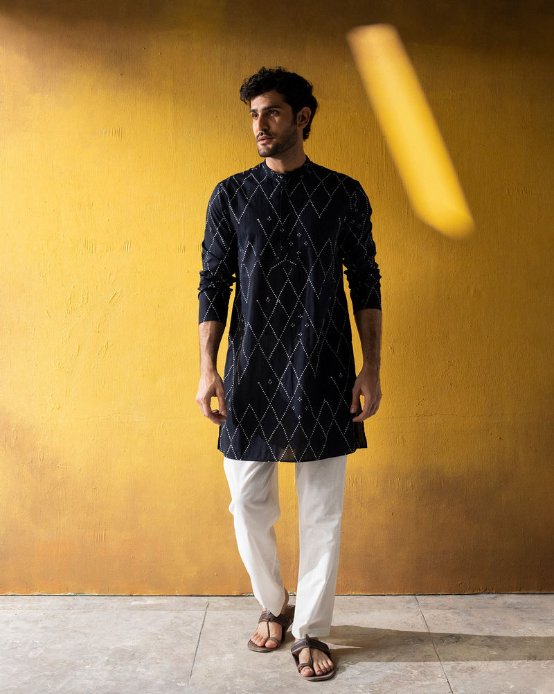 Colombo Kurta - Black & Ivory