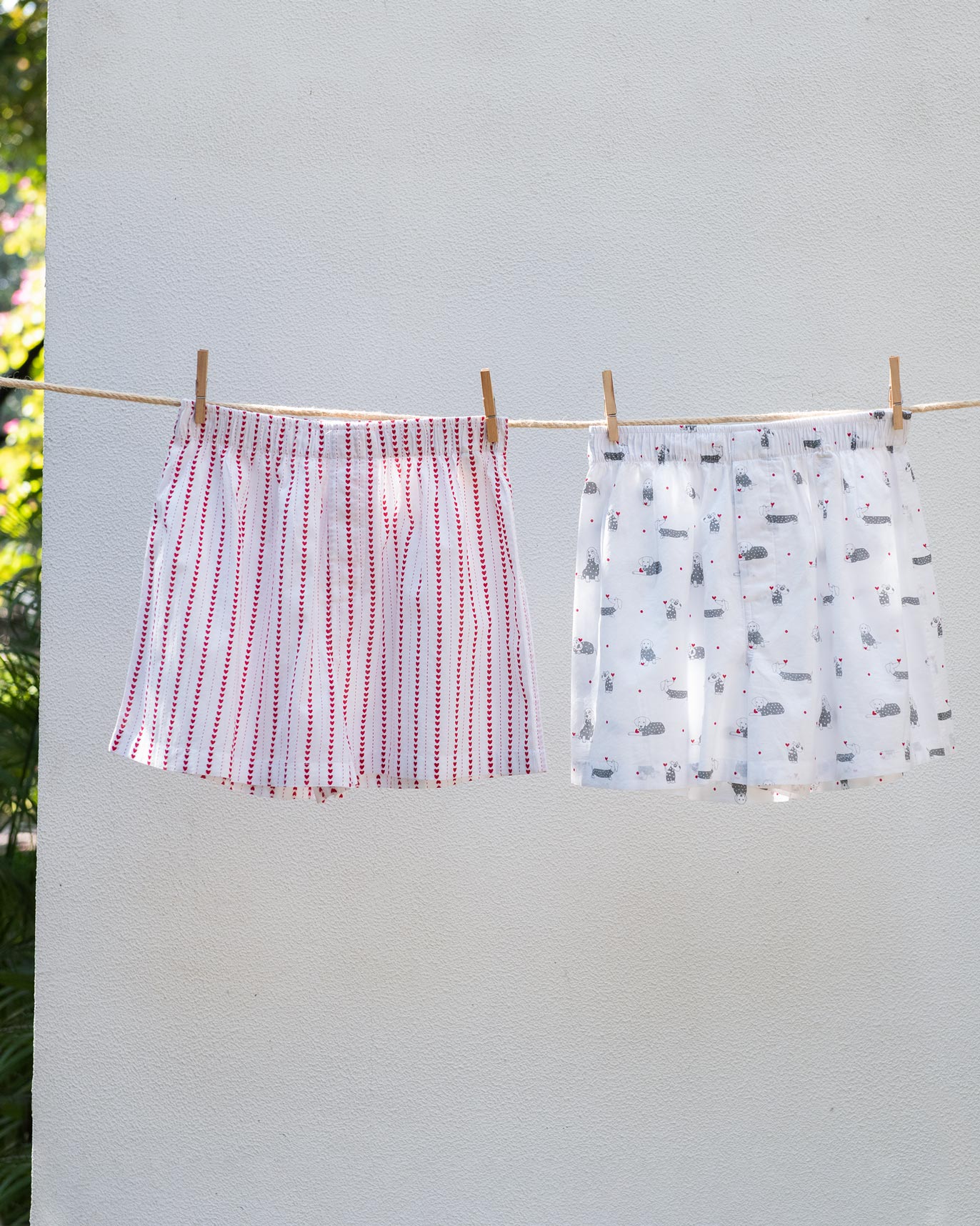 Puppies with Tiny Hearts Boxers - Grey & Red