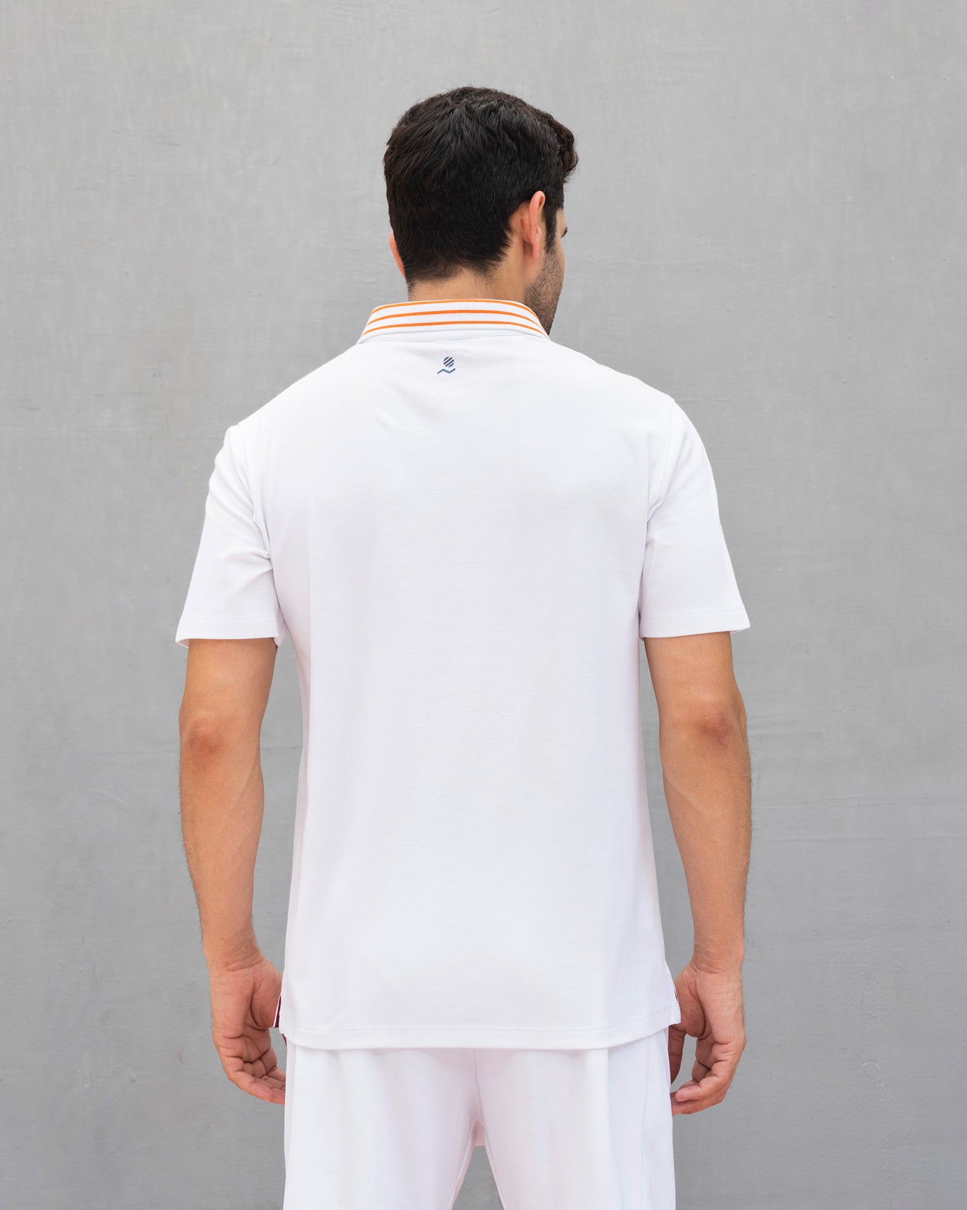 Nico Tennis Polo T-shirt - White & Orange