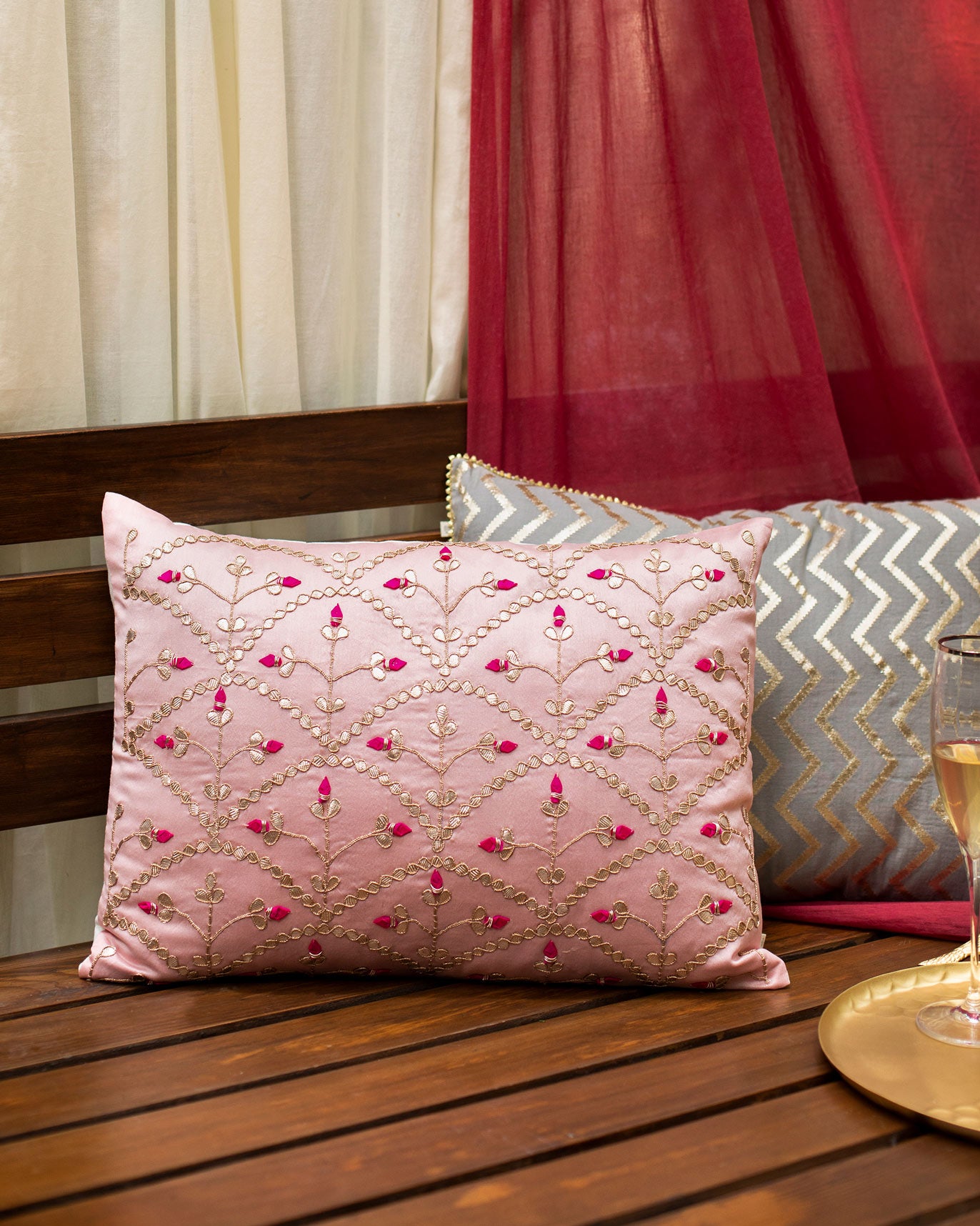 Kaas Chanderi Pillow Cover