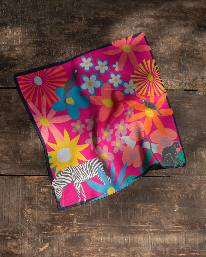 Crimson Jungle Pocket Square - Multi Color