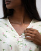 V-Neck Front Knot Top- Ivory