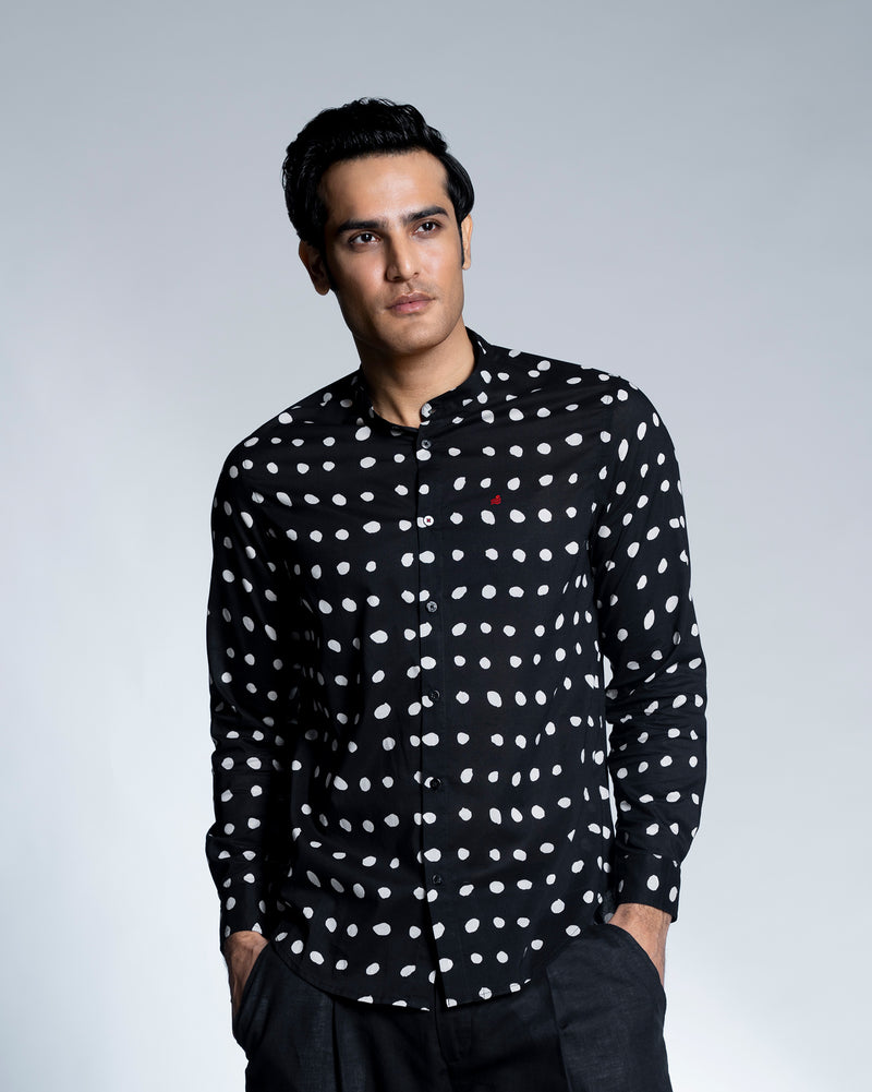 Nawab Shirt - Black & Ivory