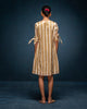 V-Neck Shift Dress - Ivory & Gold Stripes