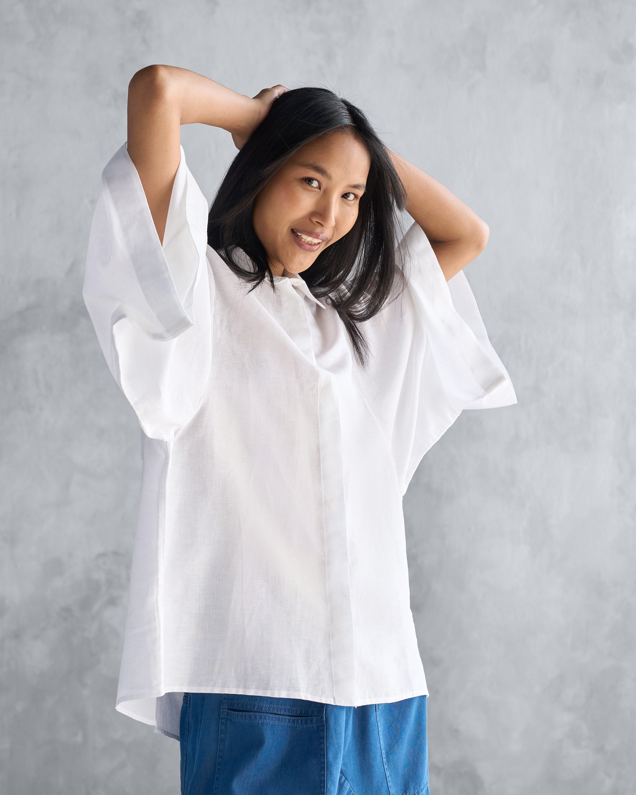 Drop Armhole Shirt - White