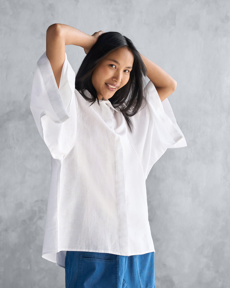 Drop Armhole Shirt - White