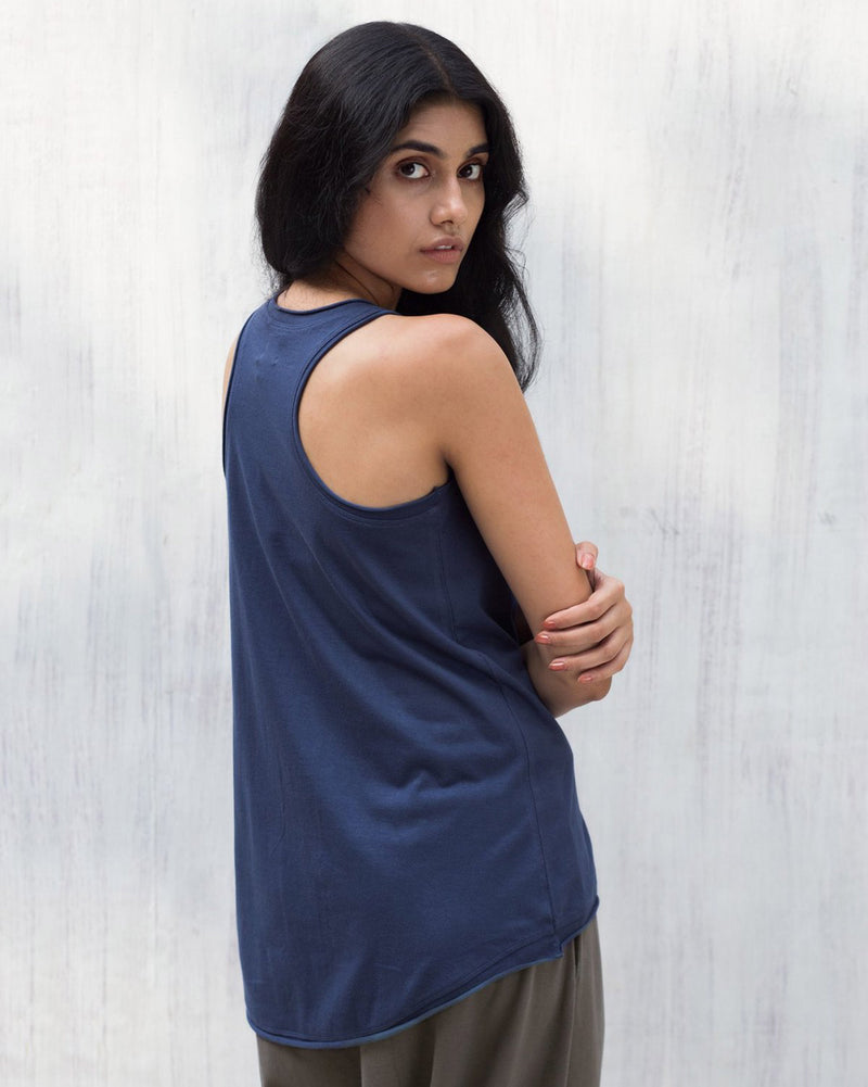 Ukiyo Racerback Tank - Indigo