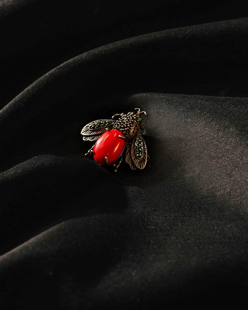 Bug Brooch - Antique brass