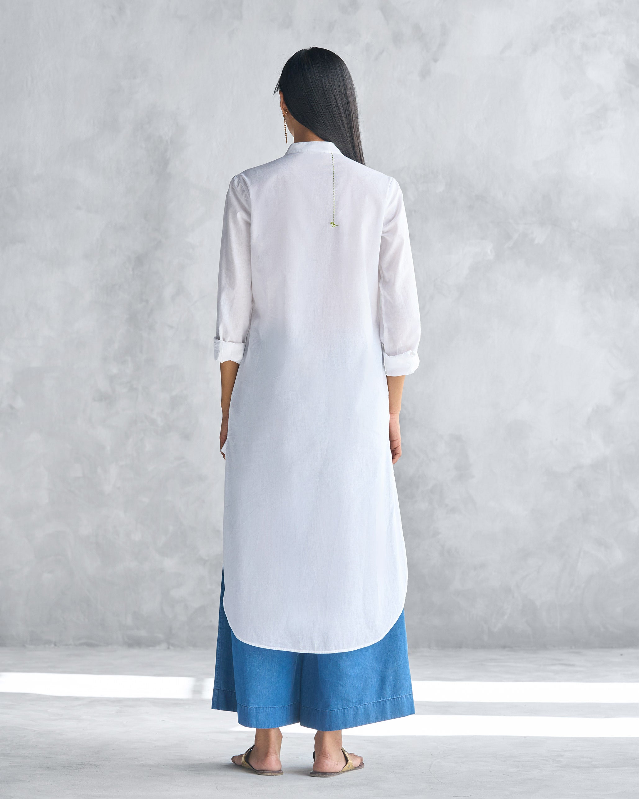 Basic Long Length Kurta - White