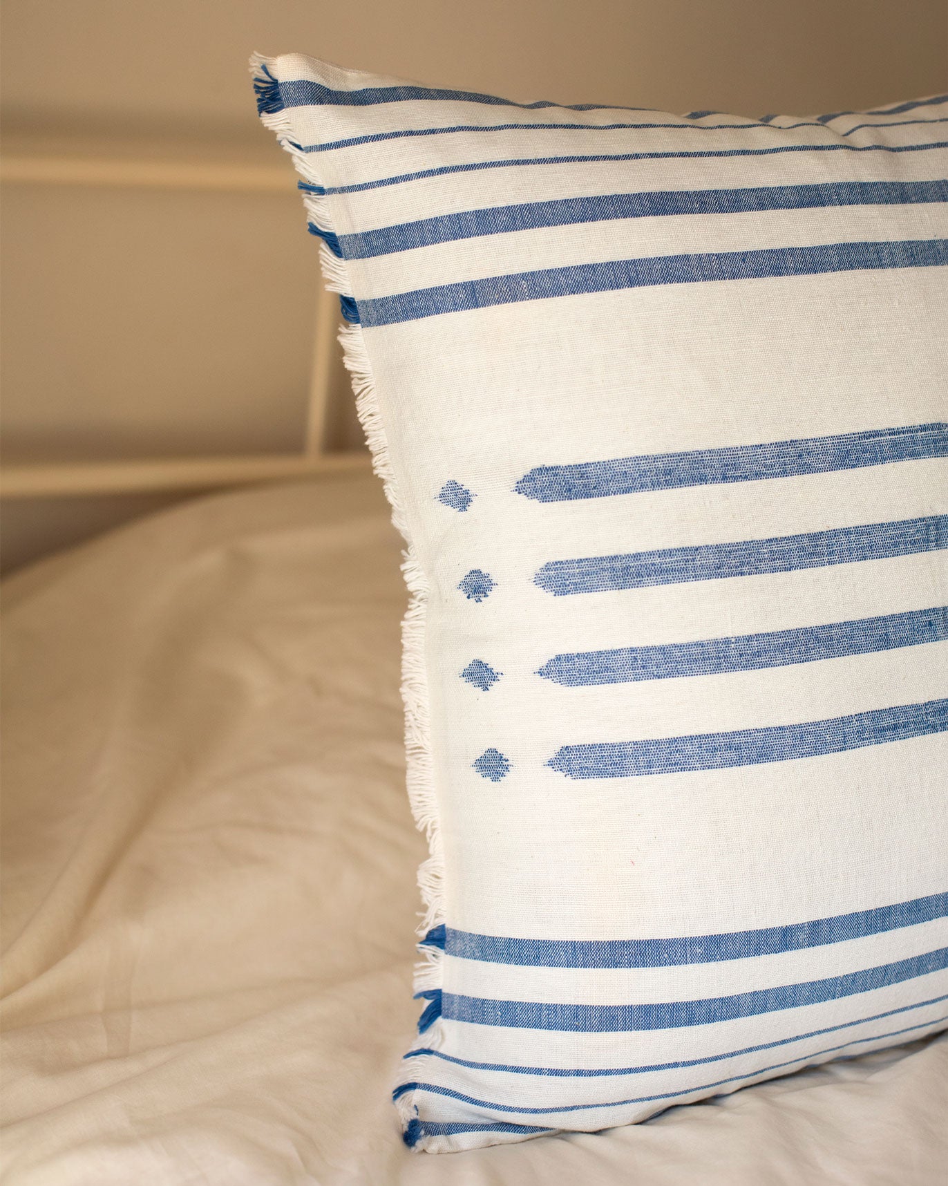 Diamond Stripe Cushion Cover - Blue