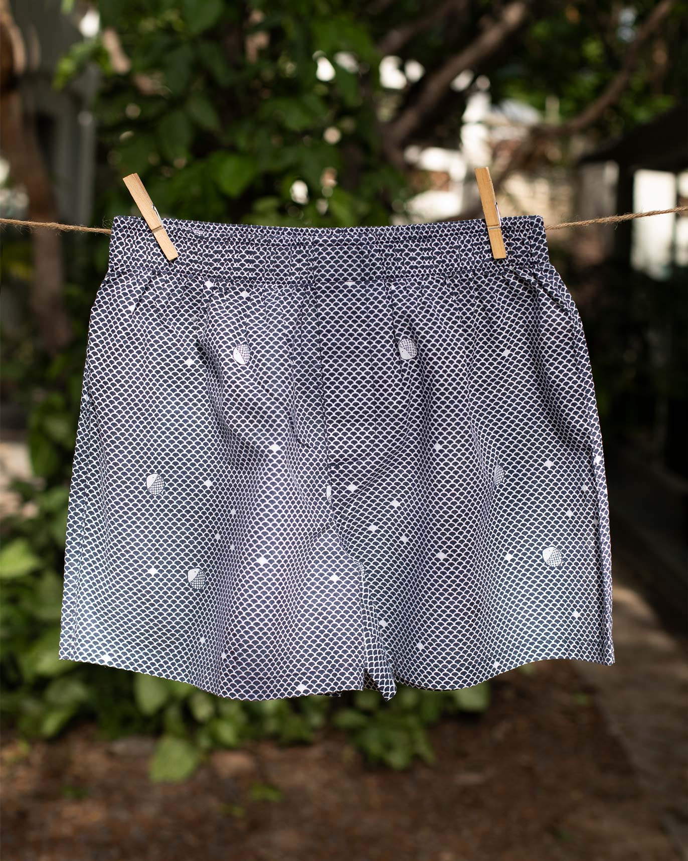 Fishy Boxer Set - Blue & Ivory