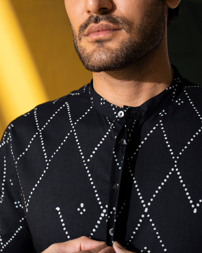 Colombo Kurta - Black & Ivory
