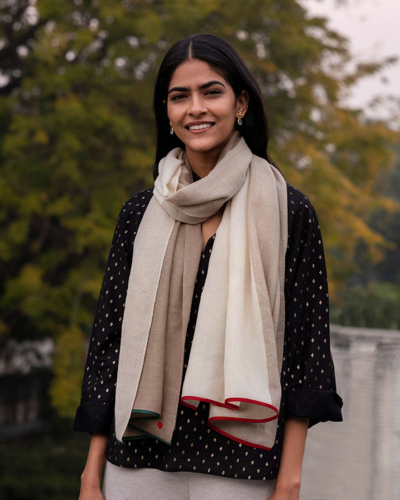 Cocoon Pashmina Scarf - Brown & Beige