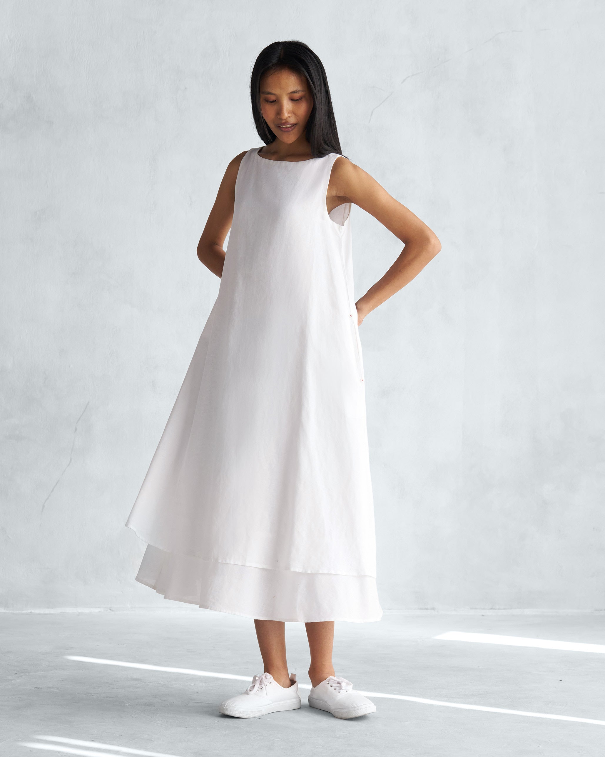 Double Layer Dress - White