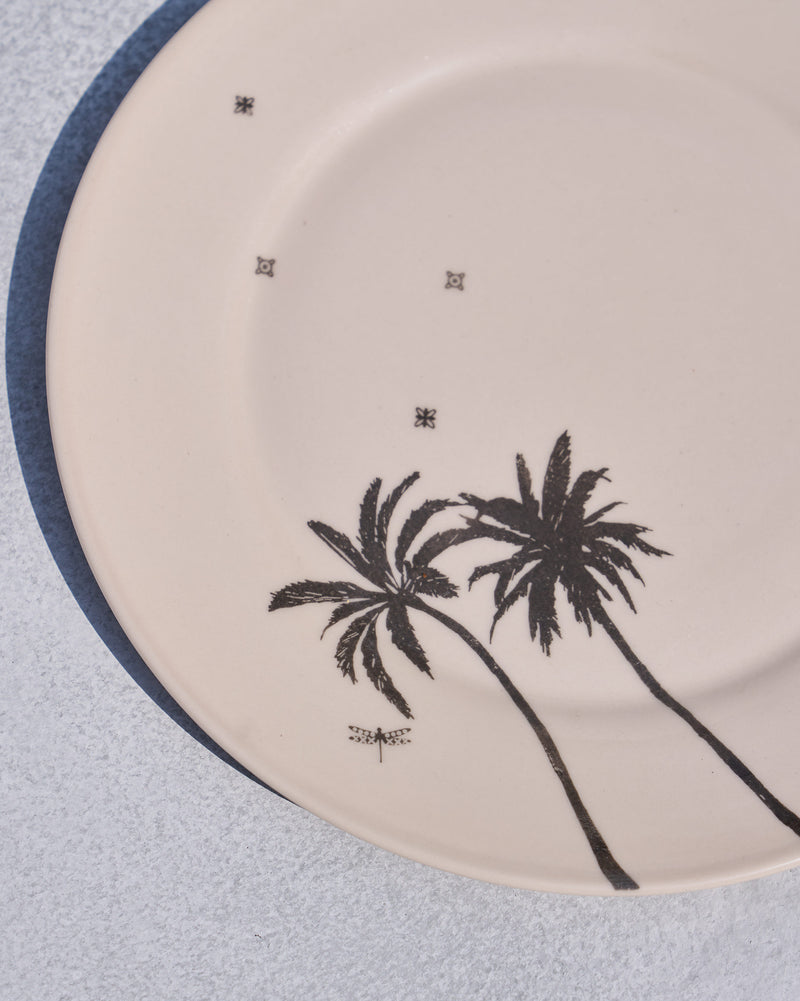 Swaying Palm Quarter Plate - Ivory