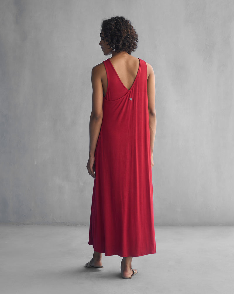 Burma Crossover Dress - Red