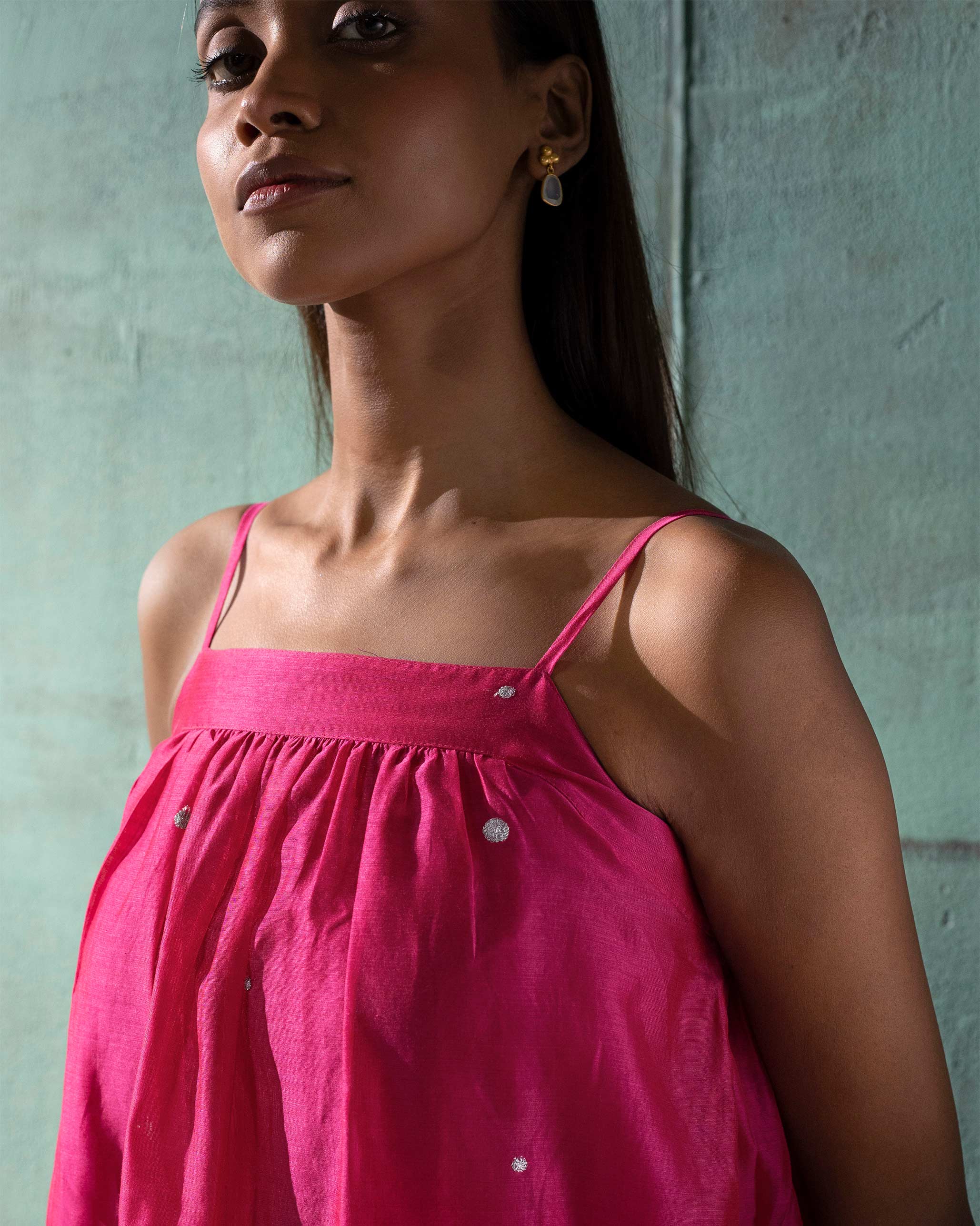 Back Bow Dress - Pink & Silver