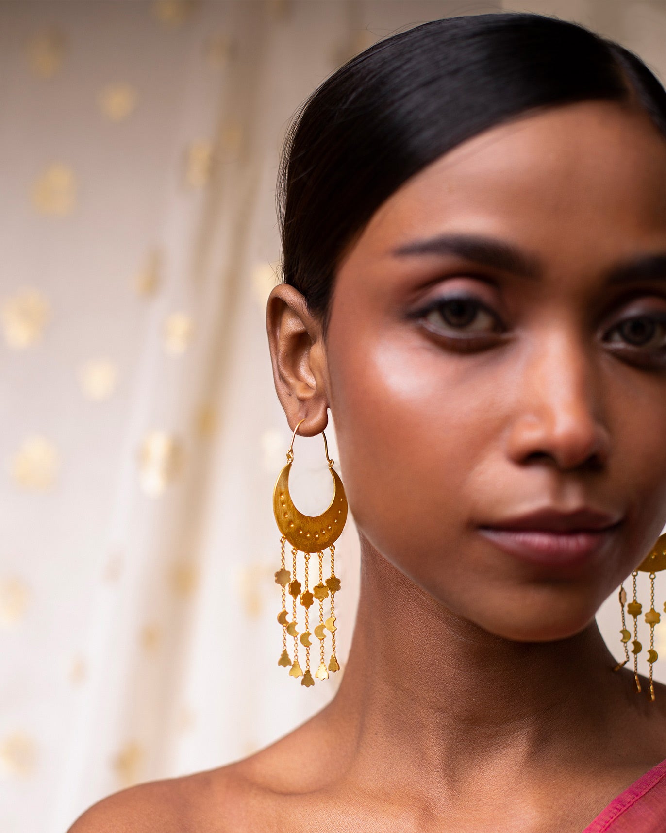Chaand Sitara Earrings - Gold