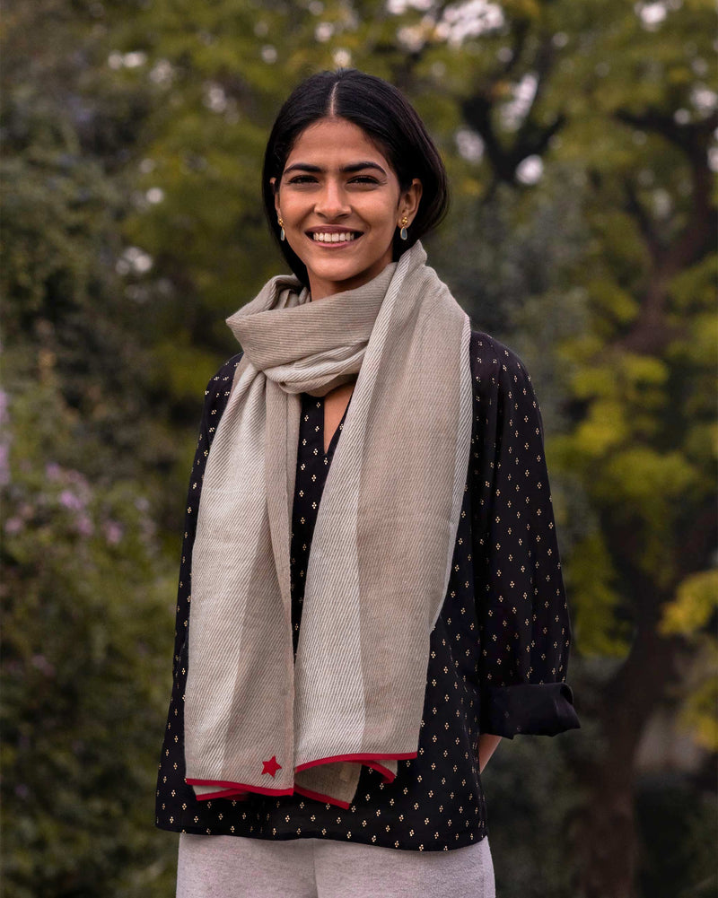 Earthy Pashmina Scarf - Brown & Beige