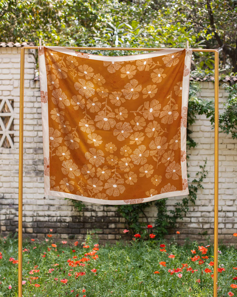 Safari Floral Scarf - Rust