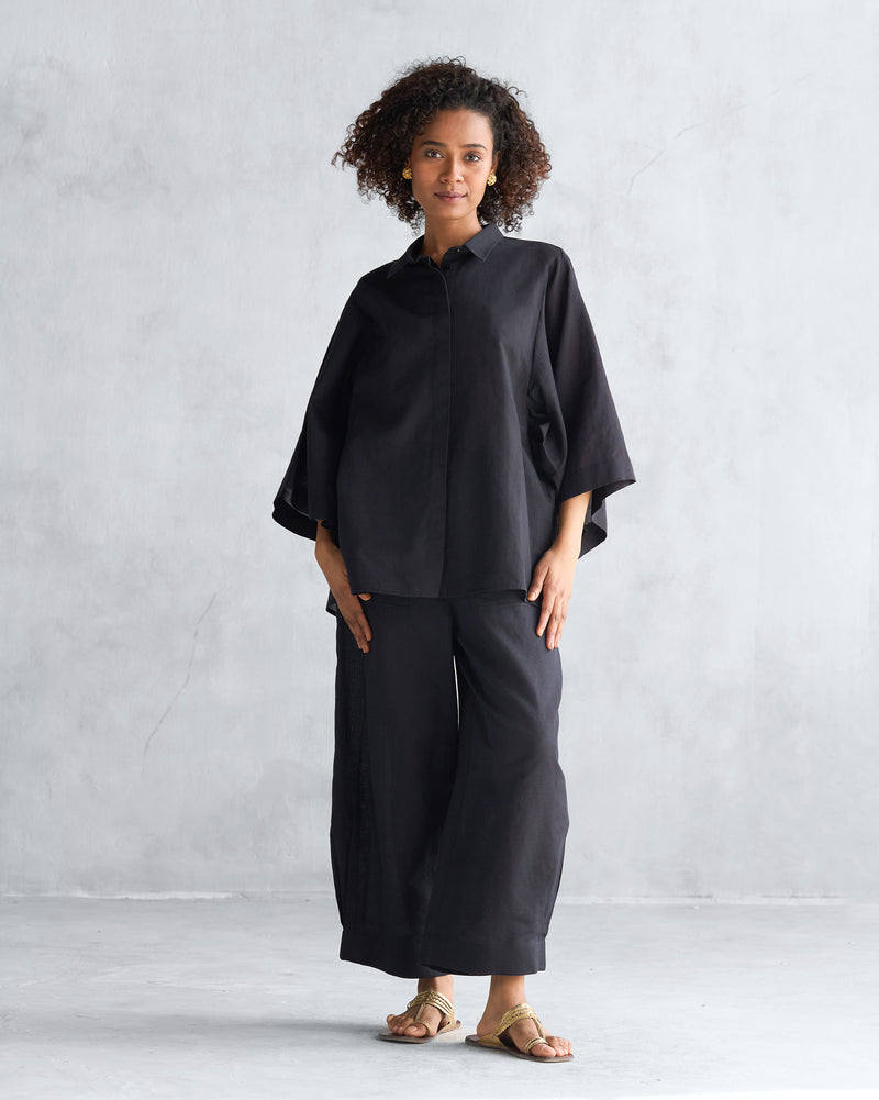 Drop Armhole Shirt - Black