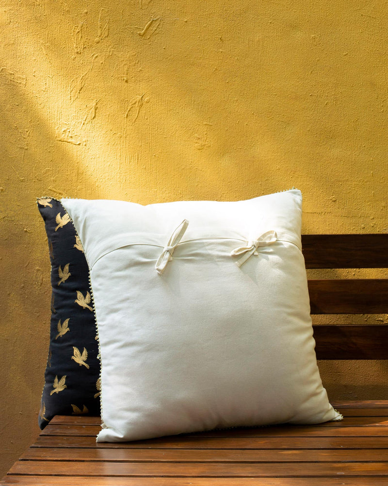 Palar Chidiya Cushion Cover - Ecru