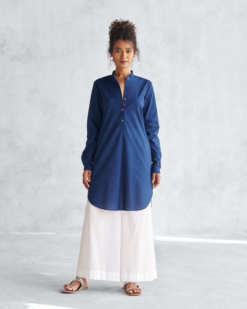 Basic Mid Length Kurta - Indigo