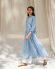 Pleated Waist Kurta - Blue & White