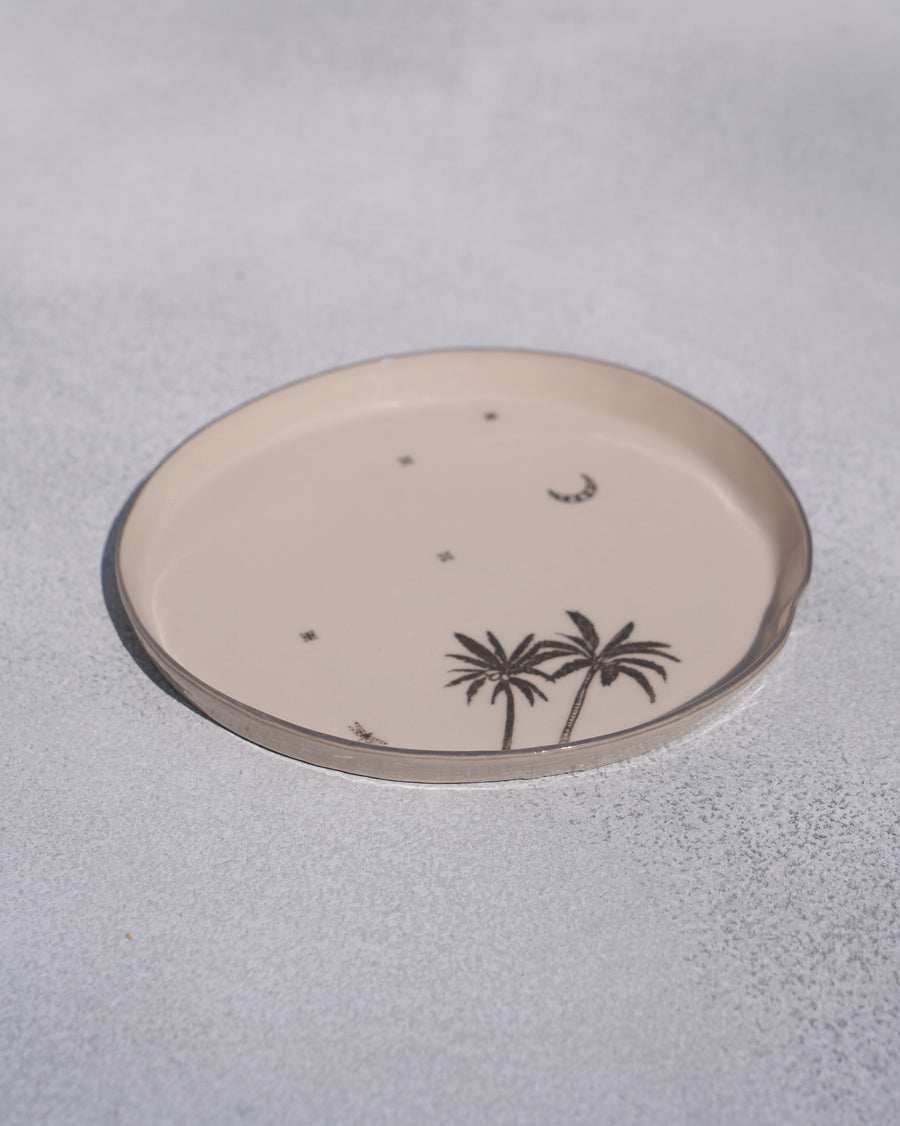 The Swaying Palm plate at an angle.