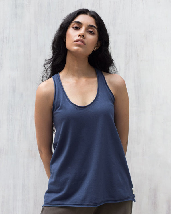 Ukiyo Racerback Tank - Indigo