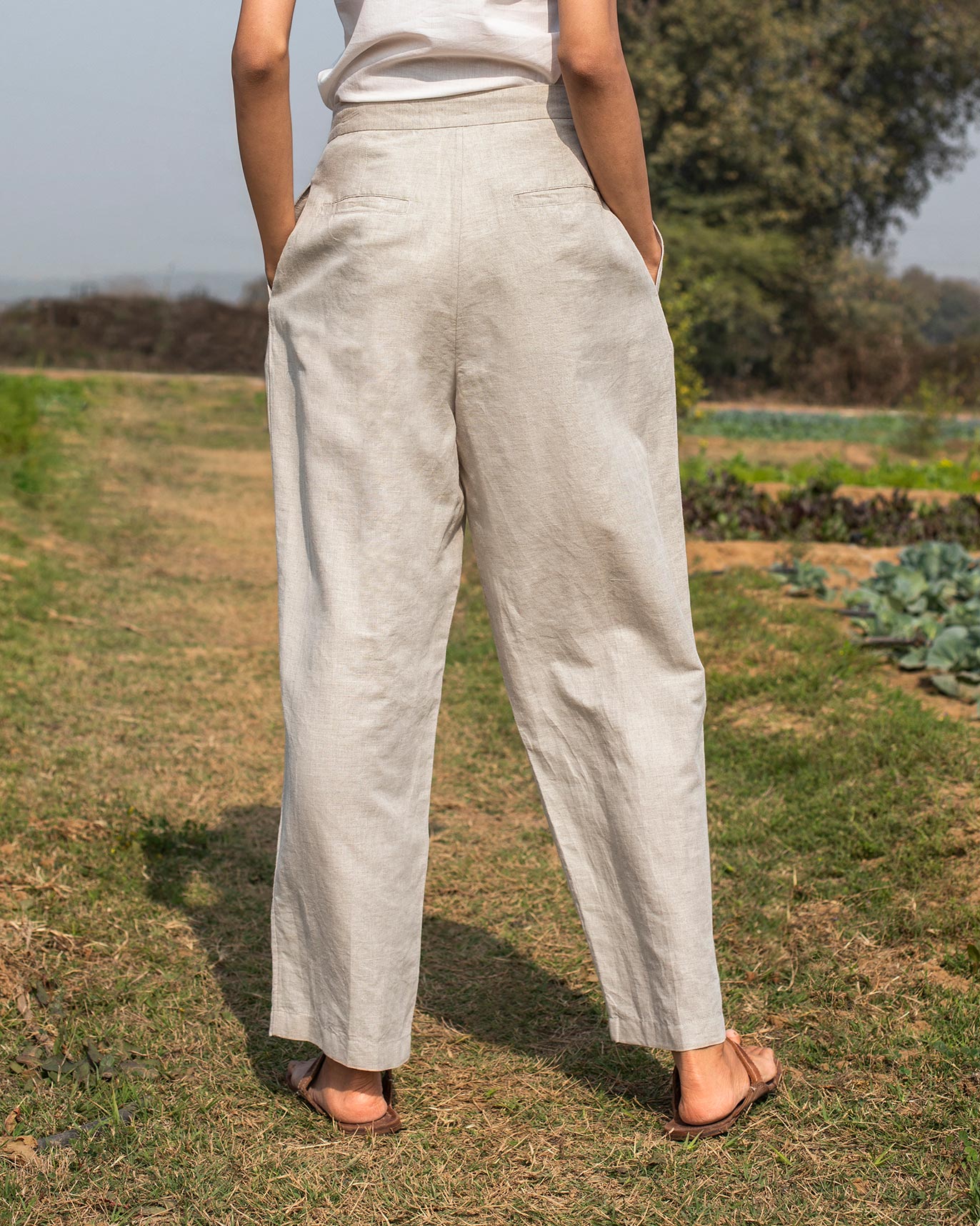 Mirage Pleated Pants - Natural