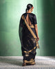 Palm Leaf Sari - Black