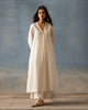 Pleated Kurta & Slip - Ivory & Gold