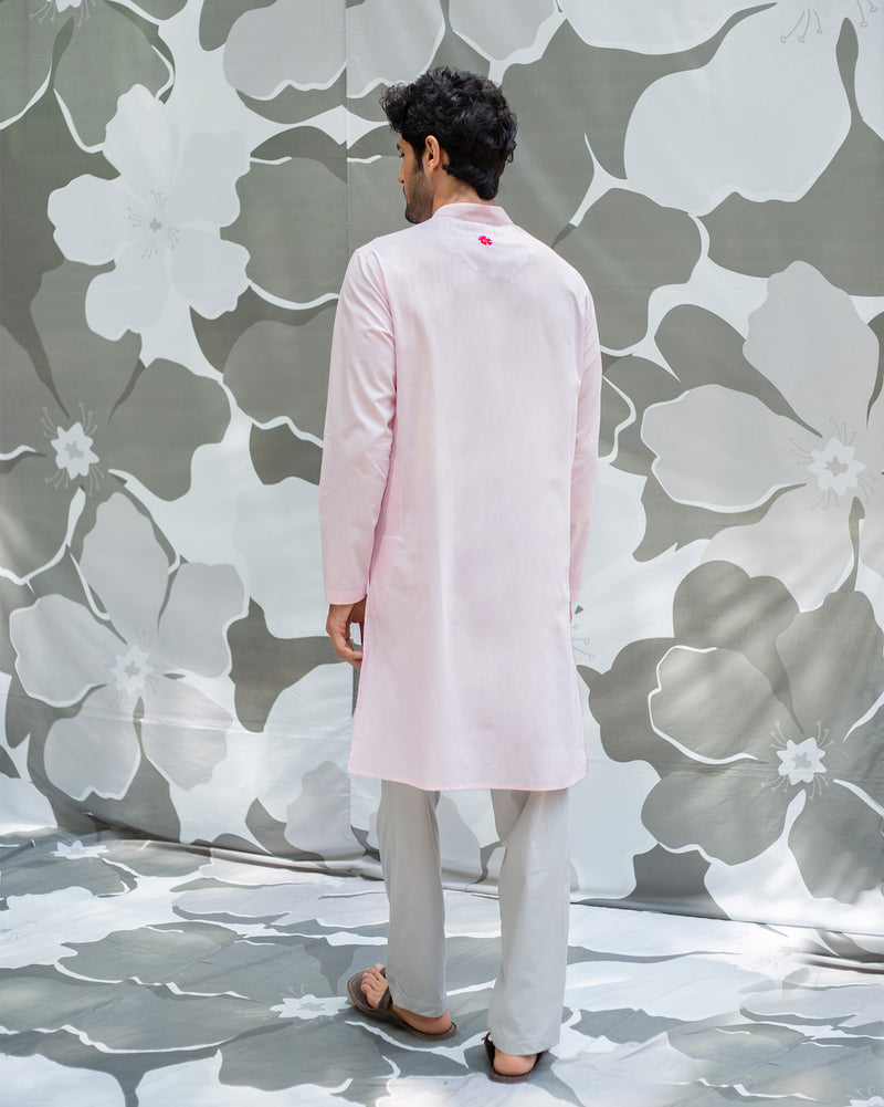 Long Pleated Kurta - Pink