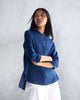 Mandarin Collar Top - Indigo