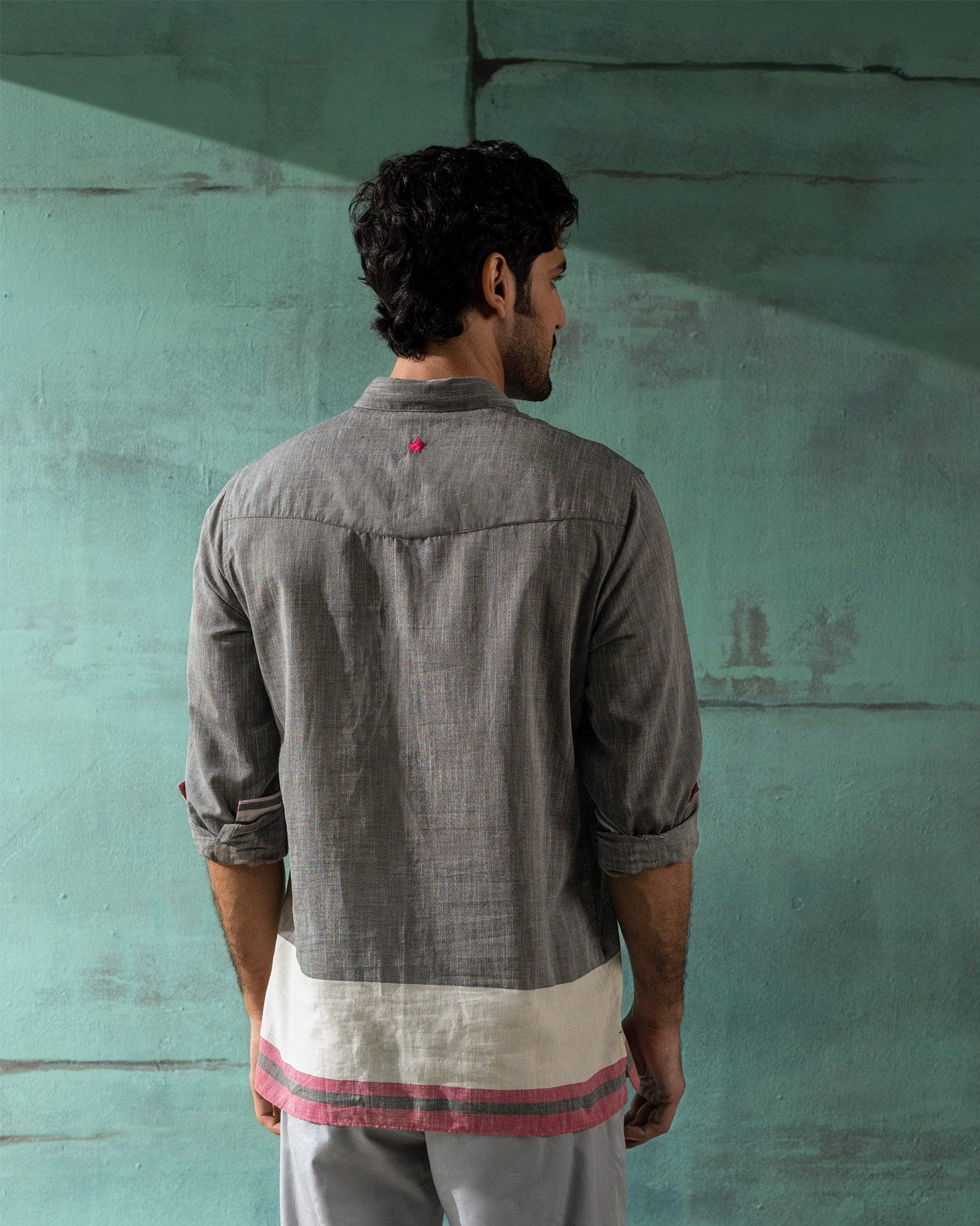 Selvedge Shirt - Ivory & Grey