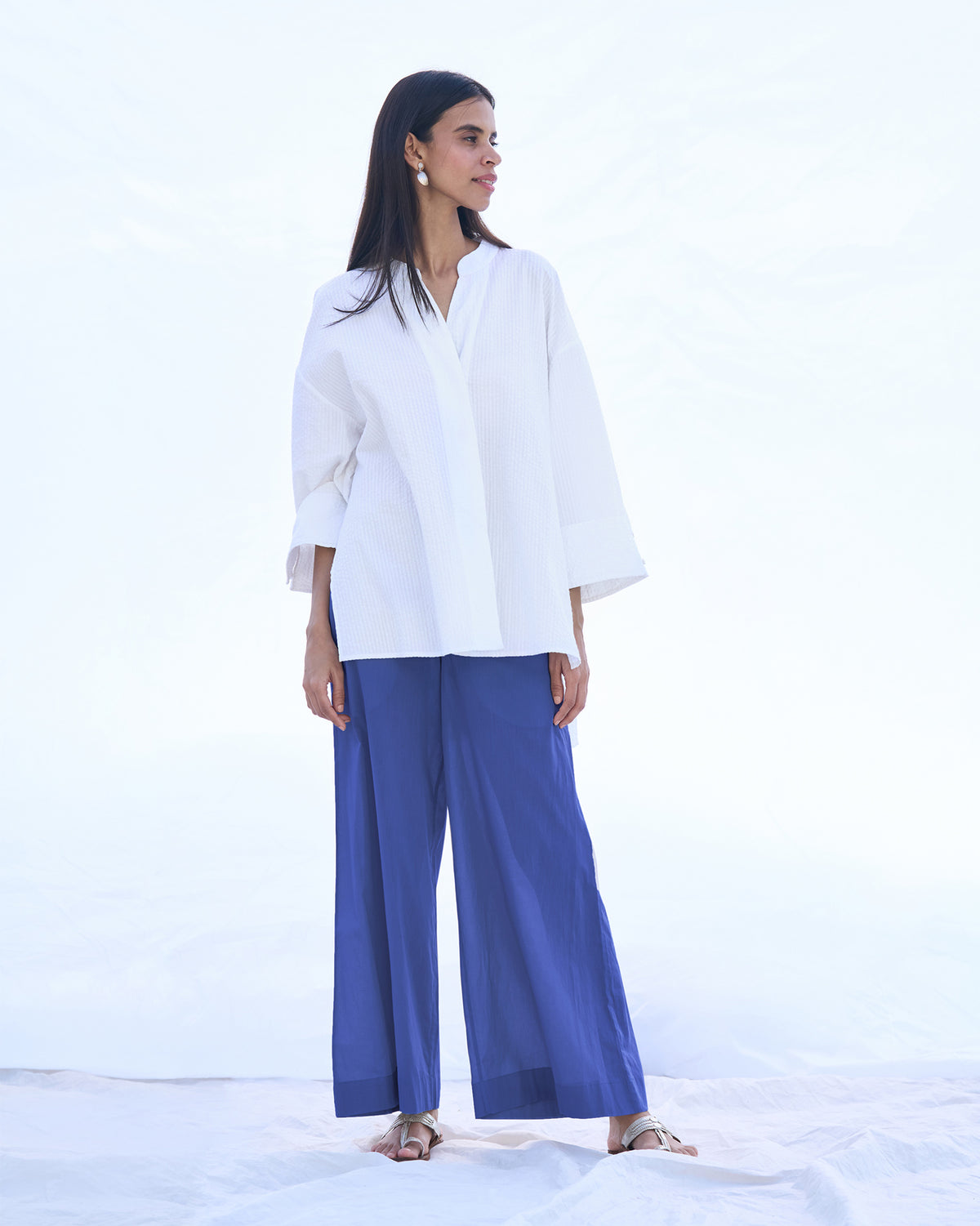 Cirrus Shirt - White Seersucker