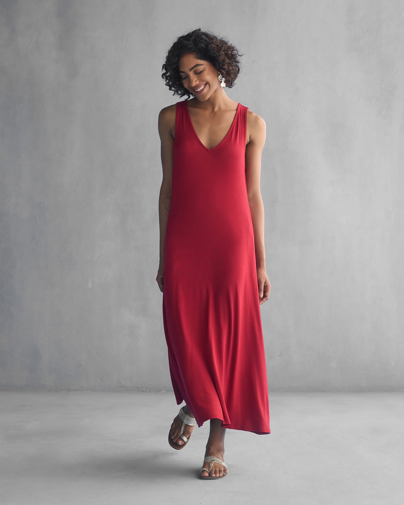 Burma Crossover Dress - Red