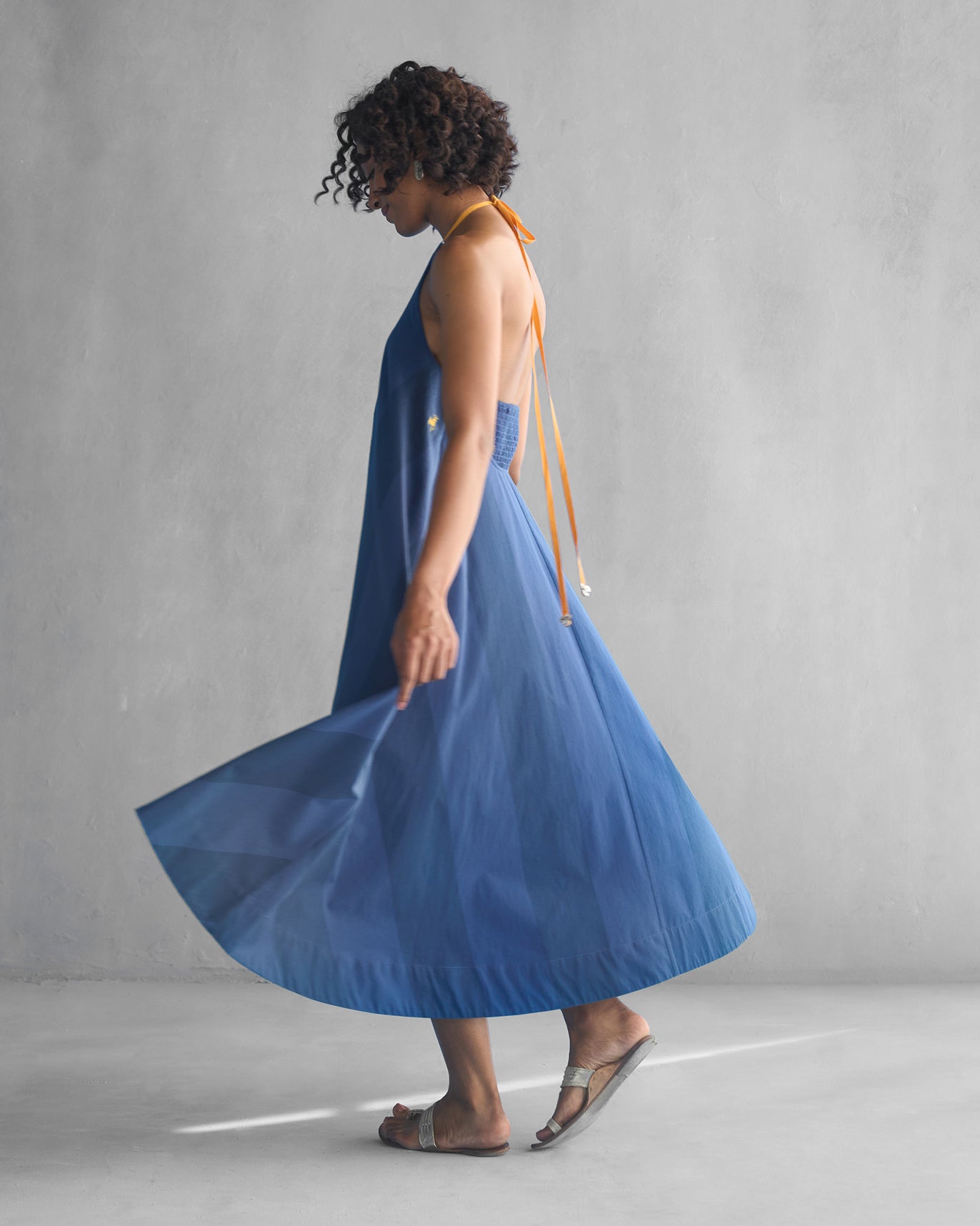Scoop Back Dress - Blue