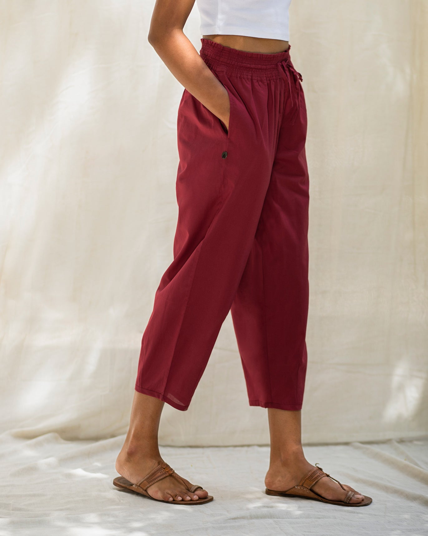 Pleat Trousers - Red