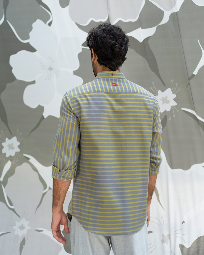 Zulu Shirt - Grey & Lime