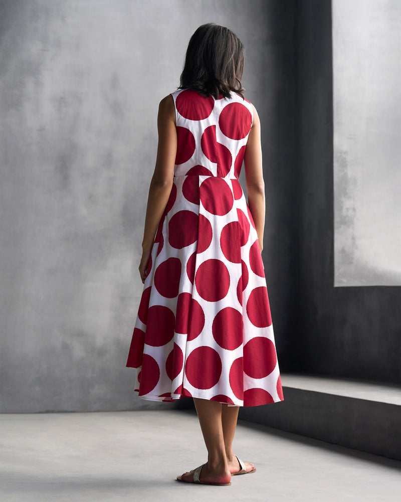 Tapas Layered Dress - Red & White