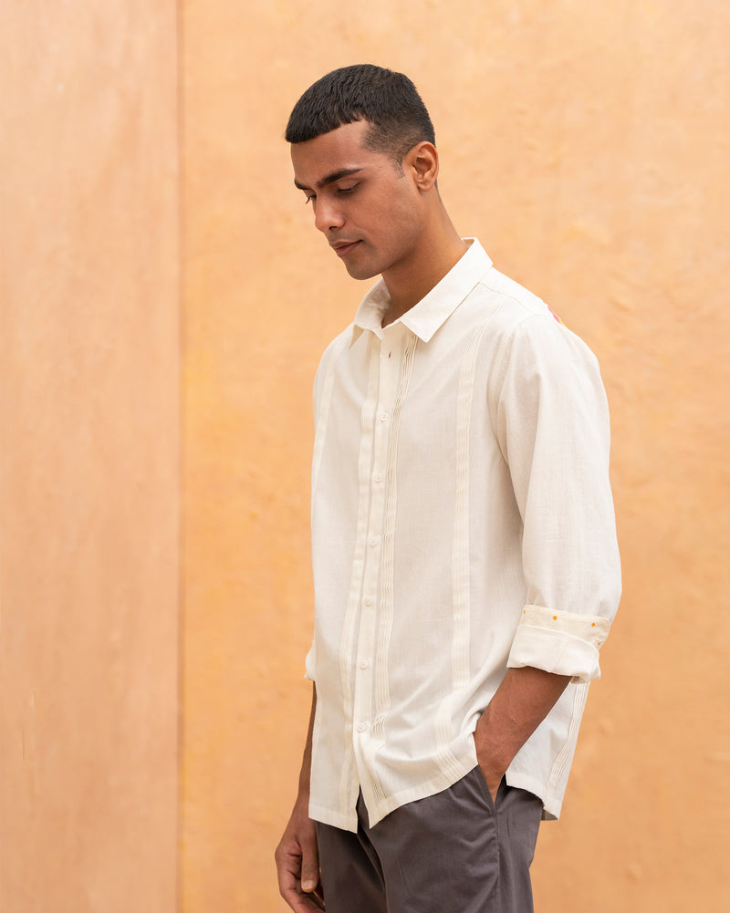 Pintuck Shirt - Ivory