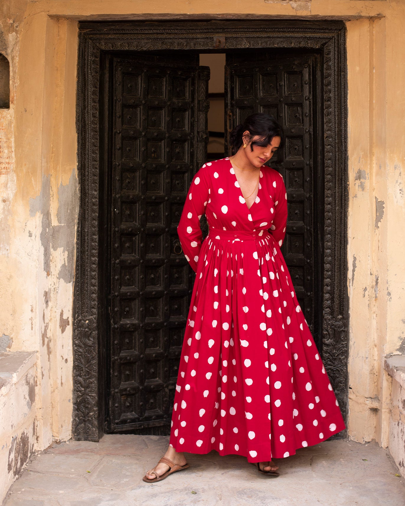 Nico Dress - Red & Ivory