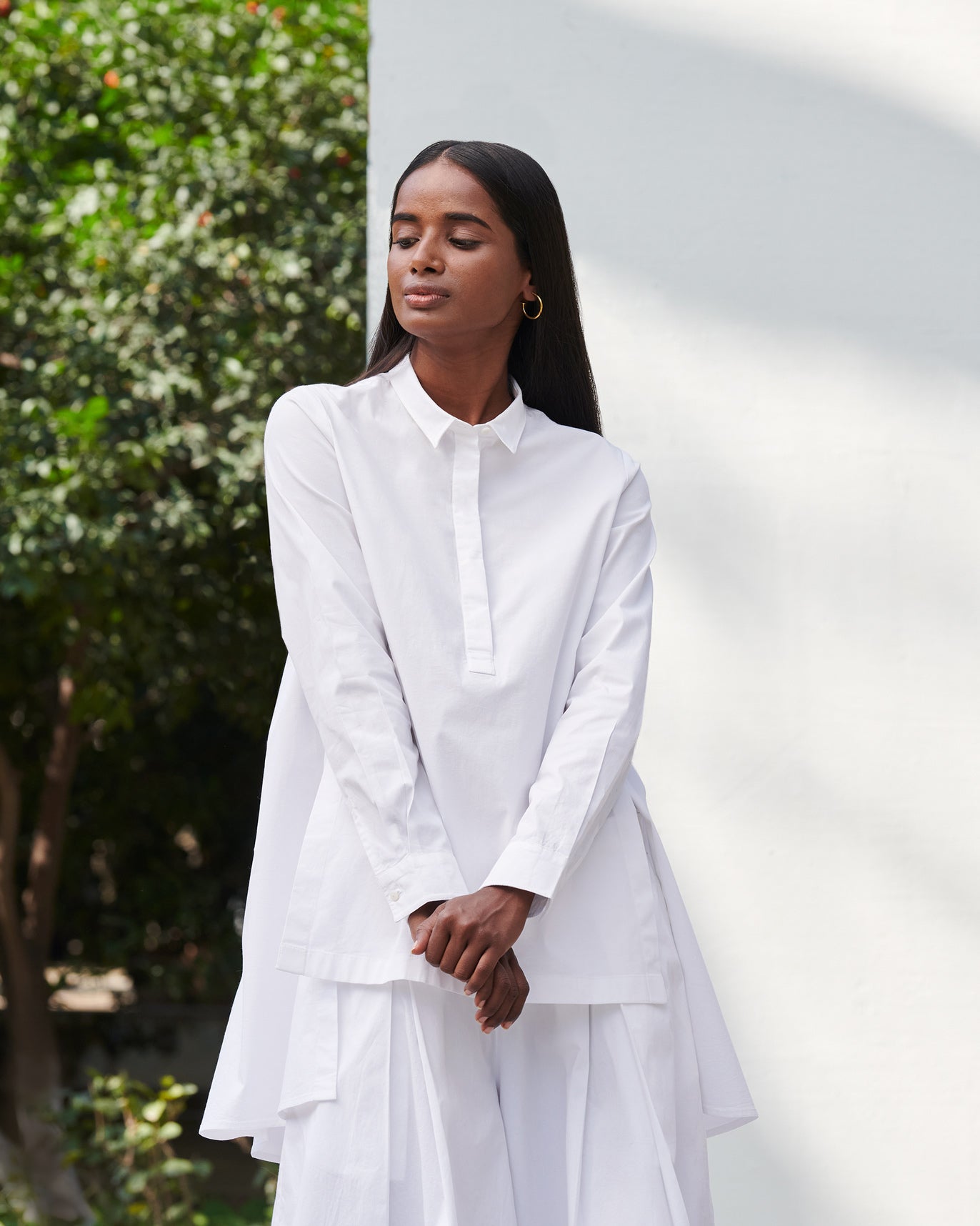 Side Placket Shirt - White