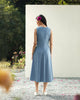 Sleeveless Straight Dress - Blue