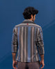 Woolen Knotch collar jacket - Grey and Blue