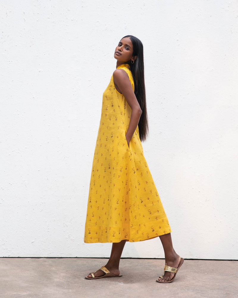 Sleeveless Dress - Yellow